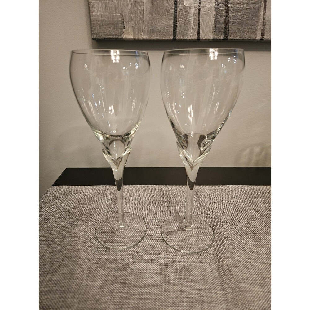 Towle Vintage Clear Wine Goblet Set Of 2